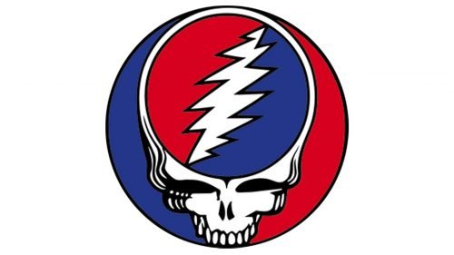 The Greatful Dead skull and lightning bolt logo called the stealie or steal your face logo